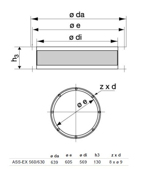 Гибкая вставка Systemair ASS-EX 560/630 FLEX. CON. DVEX