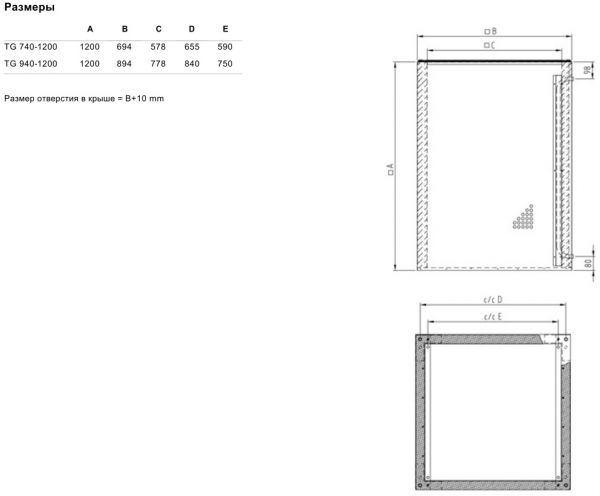 Крышный короб Systemair TG 740-1200 ROOF CURB